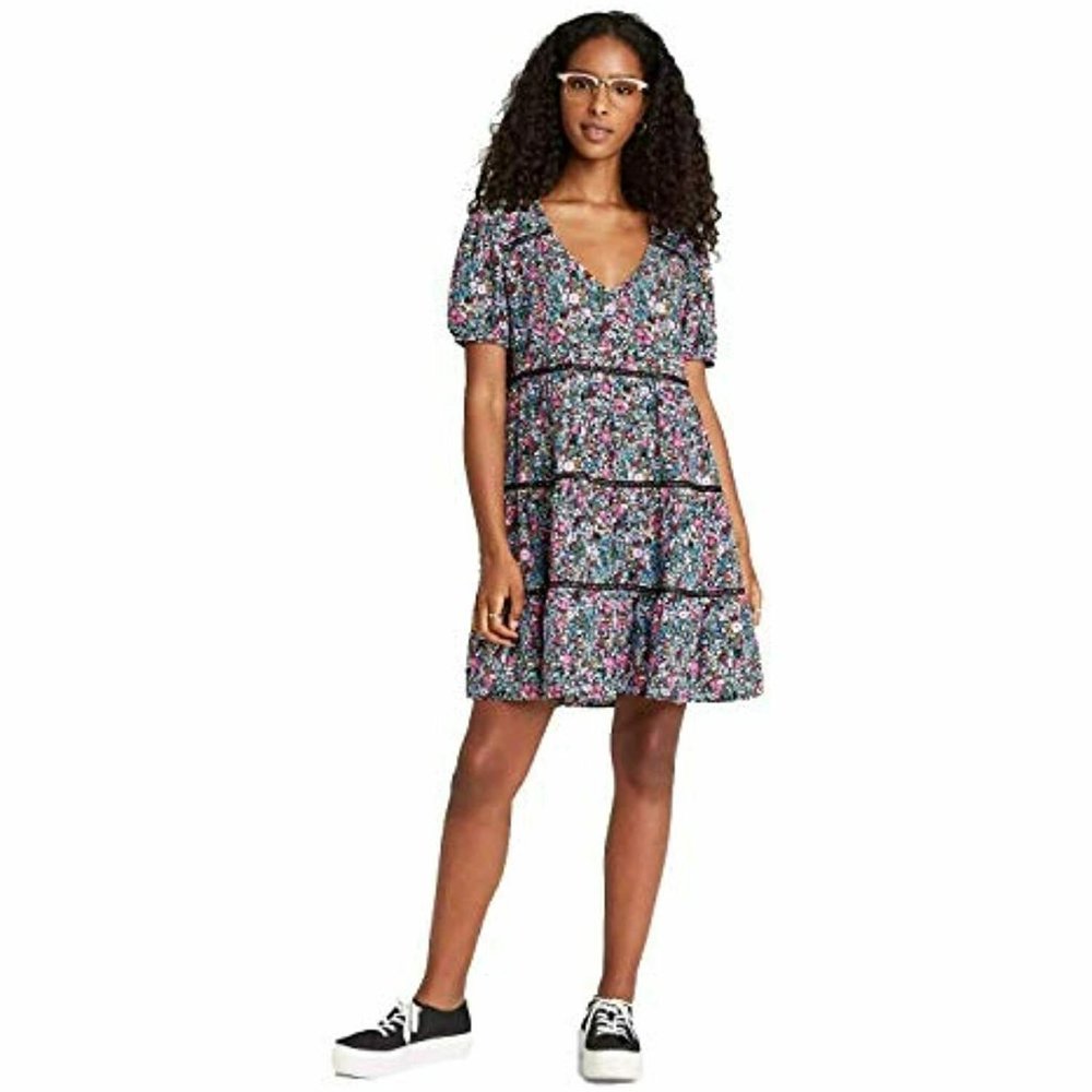 Wild Fable Floral Short Sleeve Tier Babydoll Dress